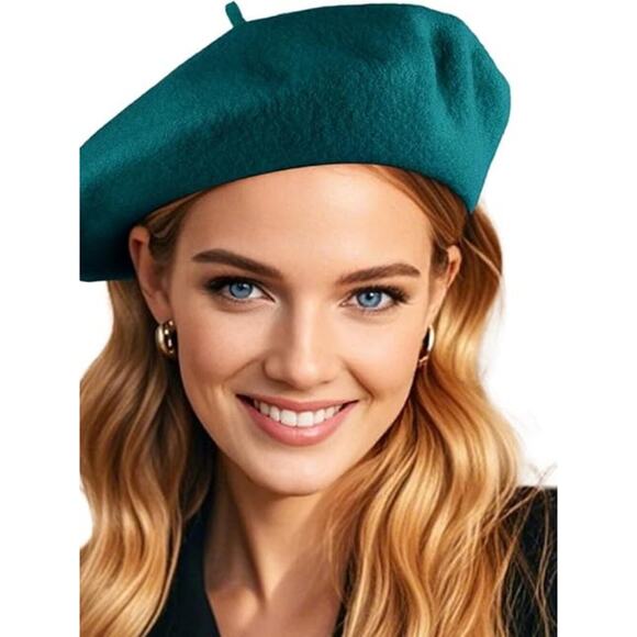 French Wool Beret Hats Solid Color Classic Beanie Winter Red Cap Painter Berets main image 6